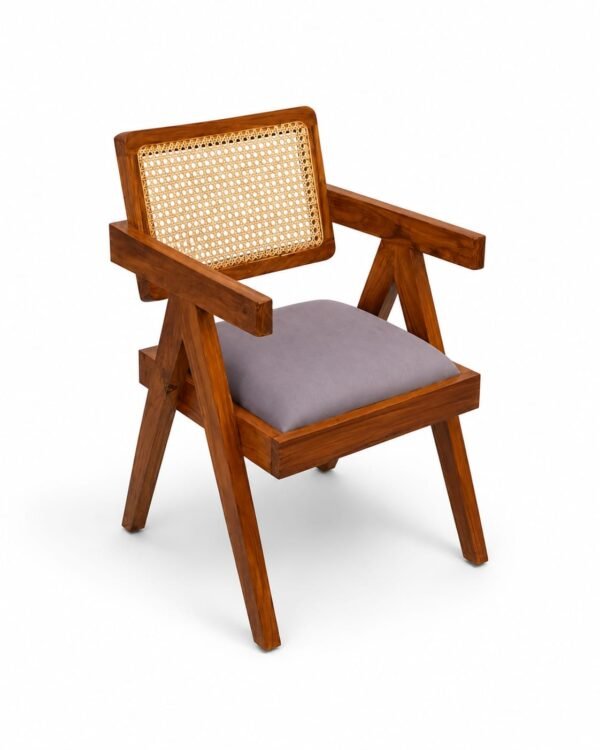 Wooden Cane Arm Chair | Premium Solid Sagwan Wood
